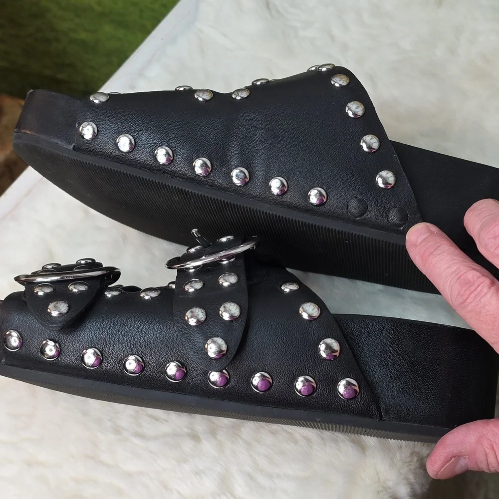 Loeffler Randall Black Studded Sandals In 9 - Picture 5 of 10
